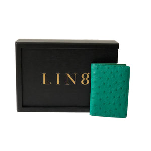 LIN8 luxury genuine ostrich leather card case holder wallet for purse and handbag. Gift,present for him,her designer Melbourne Australia London
